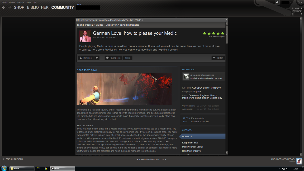 [28/05/2013] Steam bietet auch Community-Guides - Tipps & Tricks zu den Spielen gibt es also gleich nach dem Kauf.