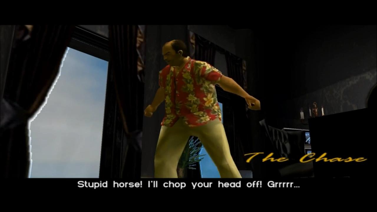 [14/05/2013] Ricardo Diaz in Grand Theft Auto: Vice City amüsiert uns wiederholt mit seinen Wutausbrüchen. Diese kosten sogar einem hilflosen Videorecorder sein Leben. Irgendwann hört der Spaß auch auf.