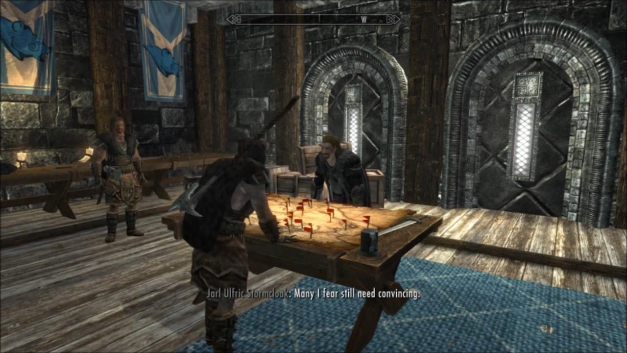 [21/05/2013] Skyrim - Im Laufe des Spiels habt ihr die Möglichkeit, euch dem Kaiserreich oder aber den rebellischen Sturmmänteln anzuschließen. Diese kämpfen für ein unabhängiges Skyrim, das vom Kaiserreich eingenommen werden soll und deshalb droht, seine Identität zu verlieren. Andererseits sind die Sturmmäntel ziemlich rassistisch. Ihr habt die Wahl.