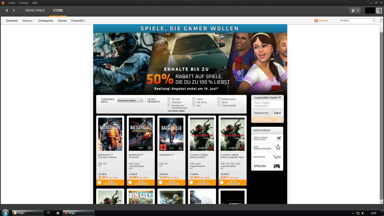 [21/06/2013] Origin bietet ähnlich wie Steam immer wieder Rabattaktionen.