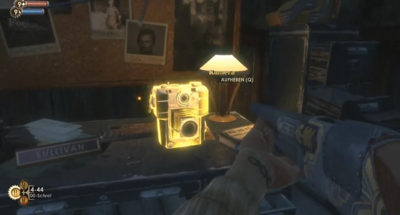 [28/06/2013] Hobby-Fotografen haben in Bioshock die Chance richtig abzusahnen. Wer mit der Forschungskamera Aufnahmen von fiesen Splicern macht und so deren Genstrukturen analysiert, der erhält Belohnungen in Form von Plasmiden, Tonika oder erhöhtem Schaden.