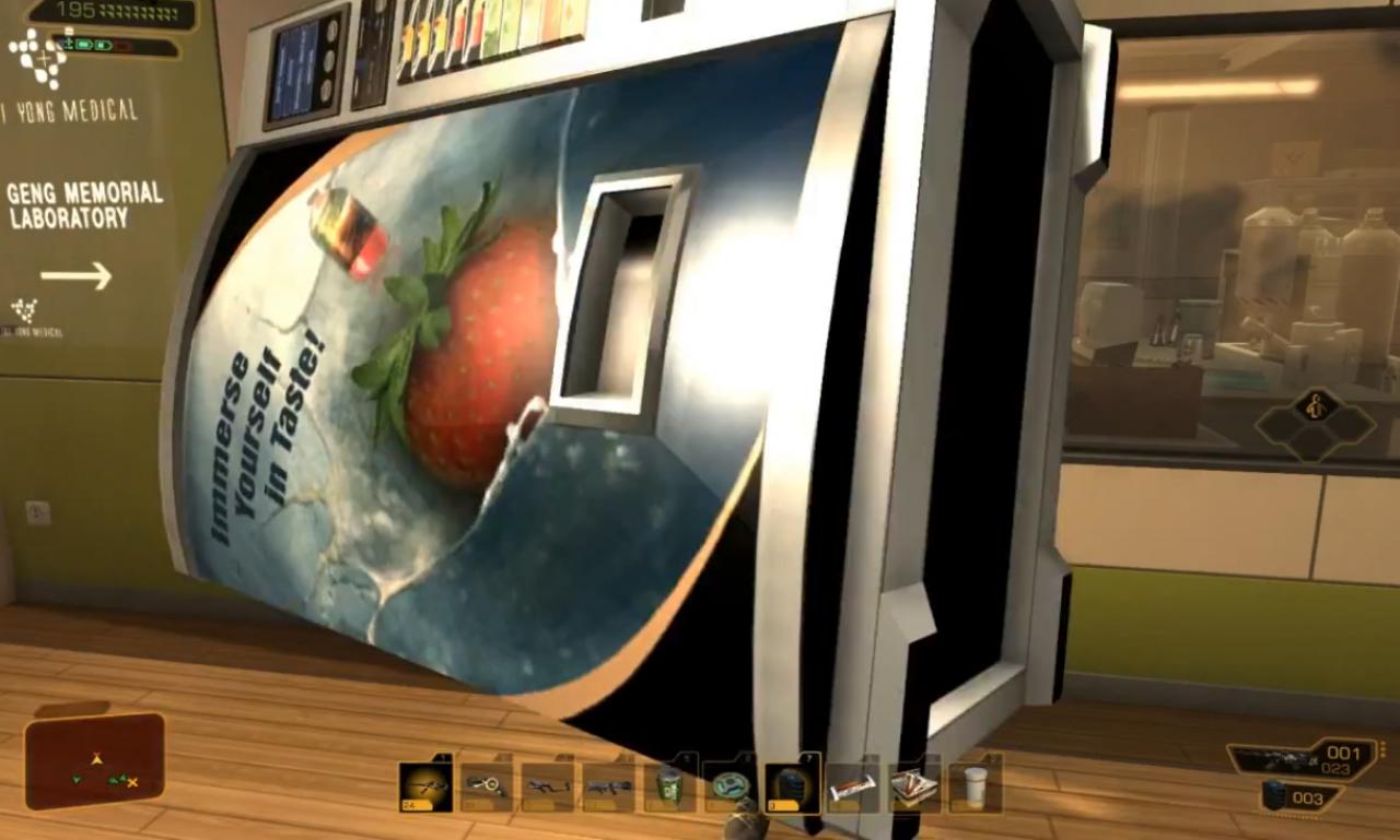 [14/06/2013] Deus Ex: Human Revolution verdient sich den Platz in dieser Liste für die beste Zweckentfremdung von Automaten. Wo sonst kann man damit auf Gegner einprügeln?