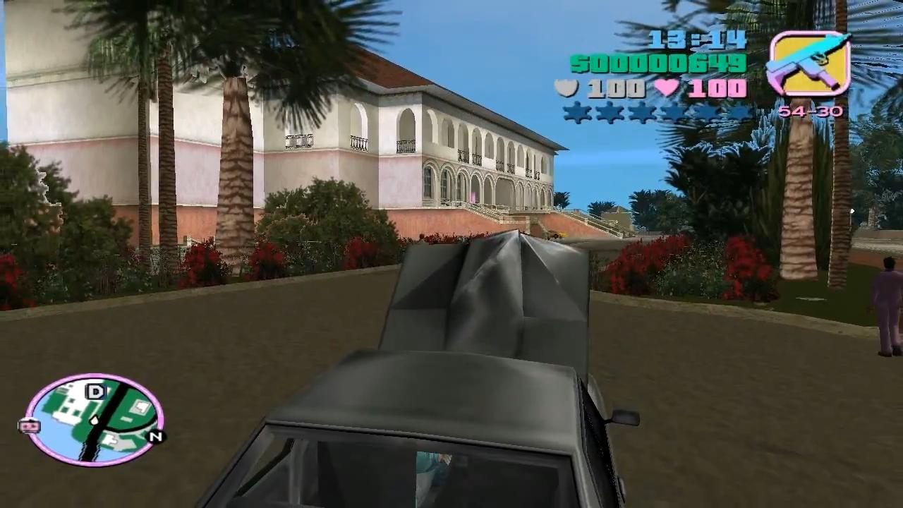 [04/06/2013] Unsere Villa in Grand Theft Auto: Vice City ist immer für eine Verschnaufpause gut. Nach einer Verfolgungsjagd mit fünf Fahndungssternen, ziehen wir uns einfach dorthin zurück. Zwar folgt uns die Staatsgewalt, aber meistens stellt sie sich in Innenräumen so dämlich an, dass sie keine Bedrohung darstellt.