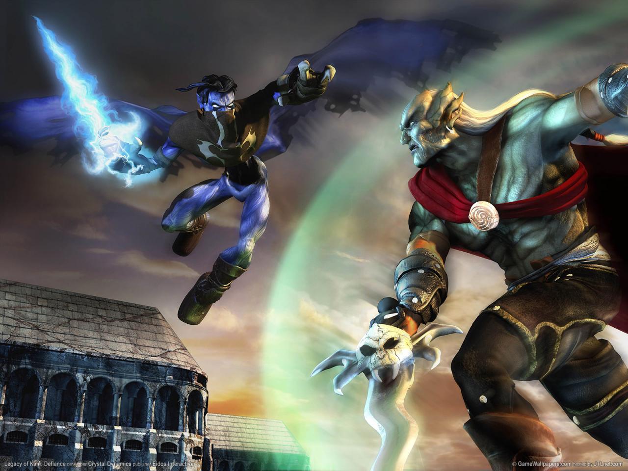 [02/08/2013] Raziel und Kain, die beiden Hauptcharaktere der Legacy of Kain-Serie, sind DAS Erzfeindgespann der Vampir-Videospielgeschichte. Ursprünglich ein Sarafane (Vampirjäger), wird Raziel von Kain auf seinem Feldzug die Macht in Nosgoth an sich zu reißen zum Vampir verwandelt und als Stadthalter eingesetzt. Da sich Kain von seinem etwas zu gelehrigen Untertan jedoch schnell überflügelt sieht, schmeißt er Raziel kurzerhand in den Seelenfluss, wo dieser als Seelenjäger wiederaufersteht. Das ist der Stoff von coolen Vampirlegenden!