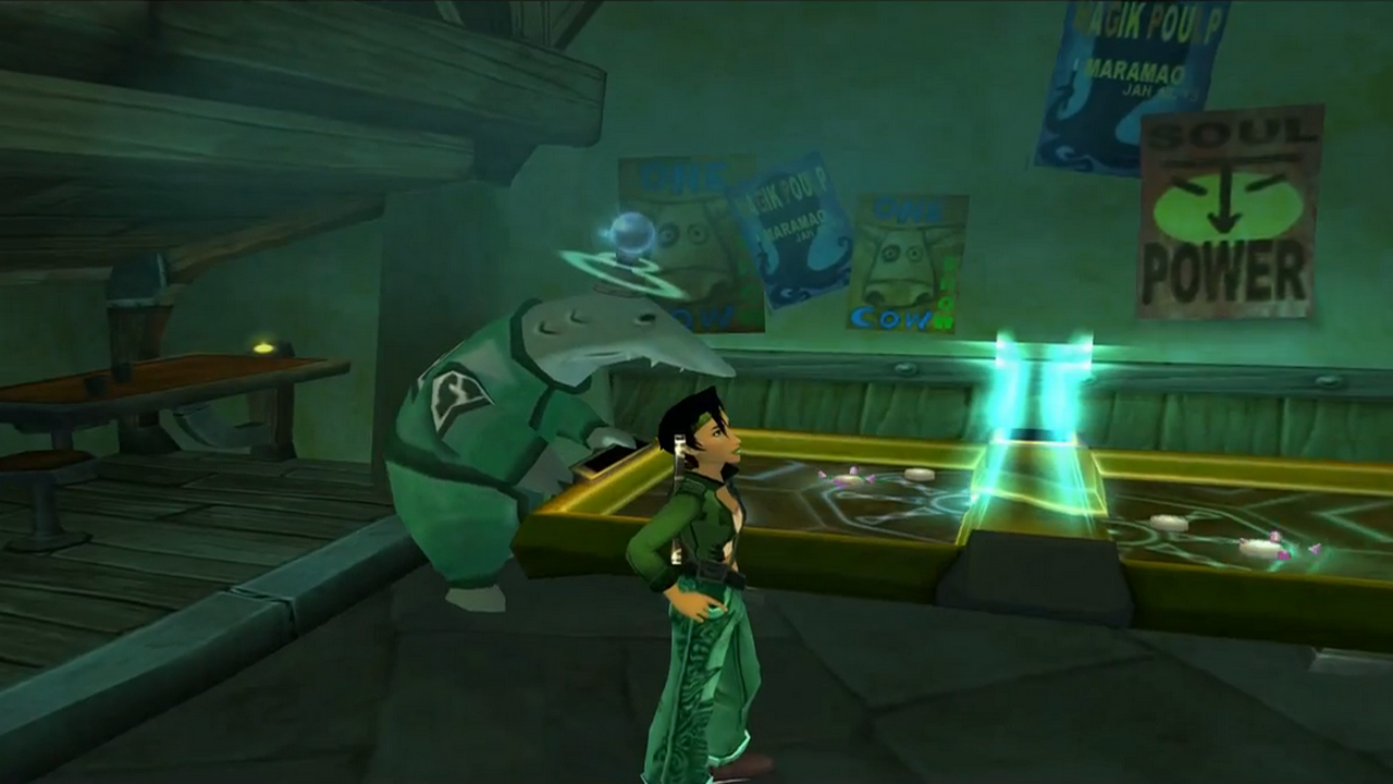 [27/08/2013] Die Akuda Bar aus Beyond Good & Evil ist schon aus einem Grund absolut fantastisch: Tisch-Hockey. Das simple und dennoch süchtig machende Minispiel ist trotzdem nicht alles, was es in dem Gasthaus zu sehen gibt. Hier versteckt sich auch so manches Geheimnis und ein Haufen schräger Figuren. Das Gedudel im Hintergrund sorgt dazu für gute Stimmung.