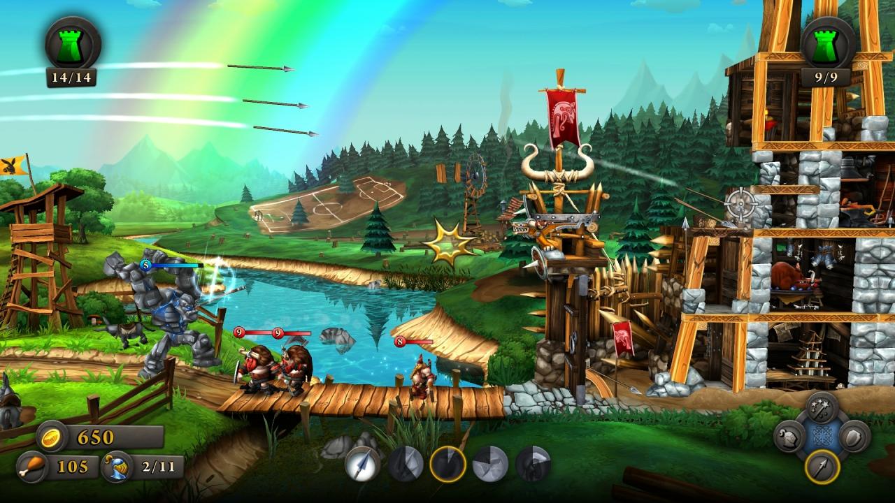 [01/08/2013] Castlestorm im Test: Um eine Burg kleinzukriegen, ist die Wahl des Geschosses wichtig: Pfeile prallen beispielsweise fast wirkungslos am Gemäuer ab.