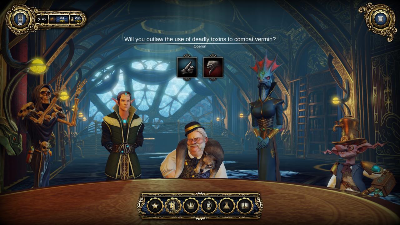 [02/08/2013] Divinity: Dragon Commander im Test - Auf der hübsch gestallteten Raven kümmern wir uns regelmäßig um die Wünsche der Ratsmitglieder.