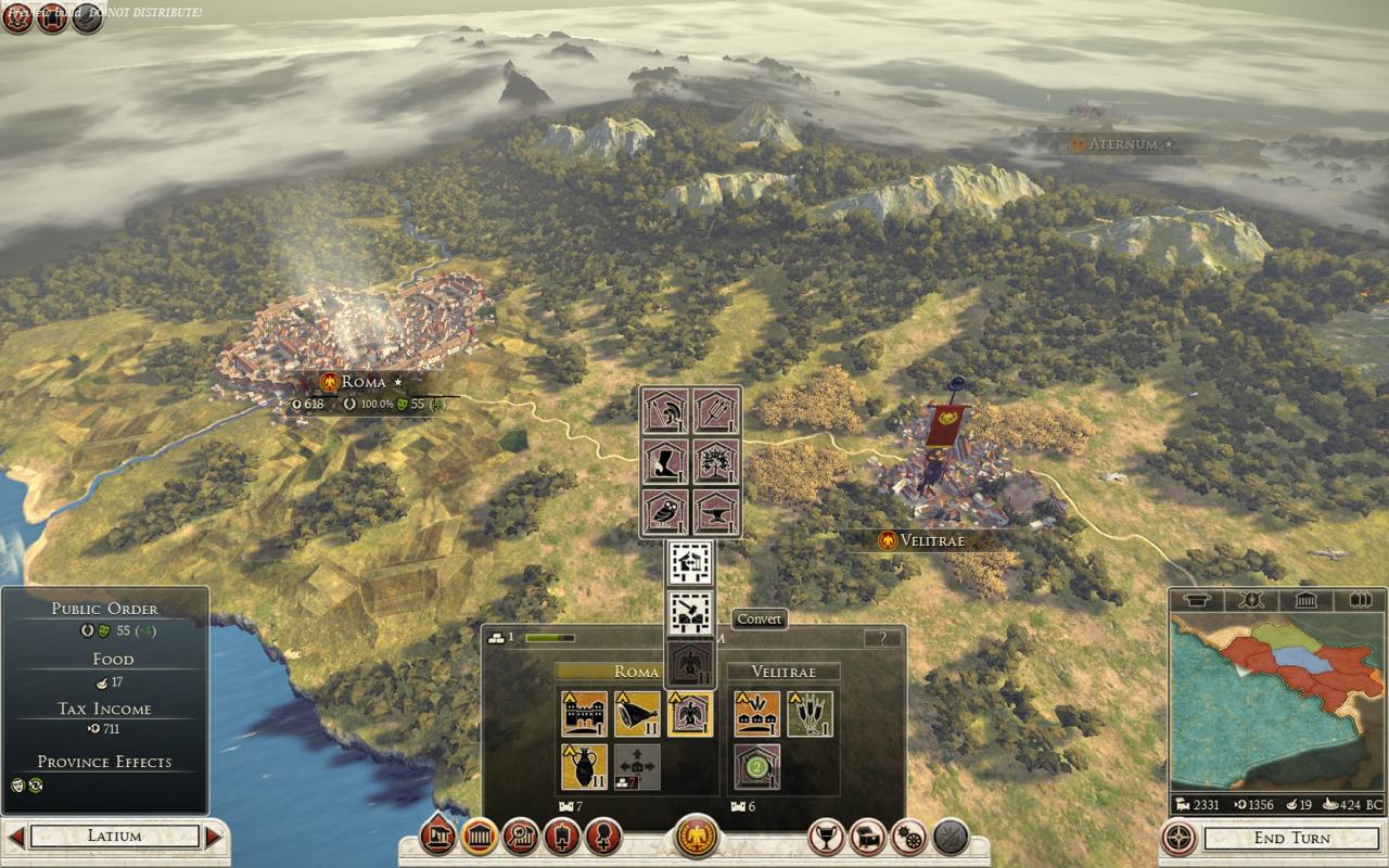 [01/08/2013] Total War: Rome 2 in der Vorschau - Die Provinz Latium mit der Hauptstadt Rom und der Region Velitrae.