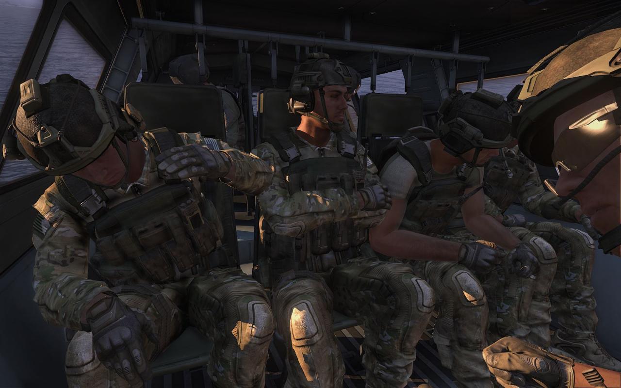 [12/09/2013] Arma 3 setzt auf ein Nahzukunftsszenario mit High-Tech-Bewaffnung. Hier ein Squad der NATO.
