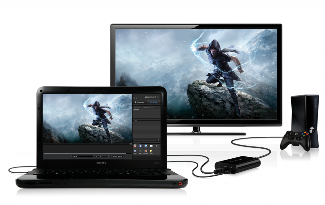 [20/09/2013] Mit einer externen Capturing-Box kann ein Laptop oder Zweit-PC den Stream des PCs oder - wie hier - einer Konsole übernehmen