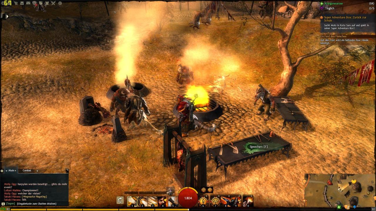 [05/09/2013] Das Oktoberfest ist ein Witz dagegen, bei Guild Wars 2 heißt es: Fleischtoberfest! Die Charr-Armee hat nämlich mächtig Hunger auf Fleisch und Bier. Als Spieler kannst du dir etwas dazu verdienen, indem du ihren Bedarf an Fleisch deckst und jagen gehst. Da würden wir auch gerne mal hin!
