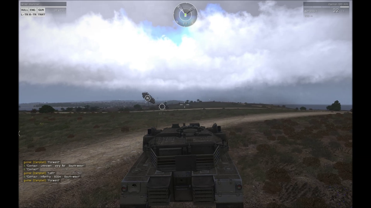 [12/09/2013] Hüpfpanzer, Teil 1 - nach einem Zusammenstoß zweier KI-Panzer fliegt einer der Unfallteilnehmer hoch in die Luft ...