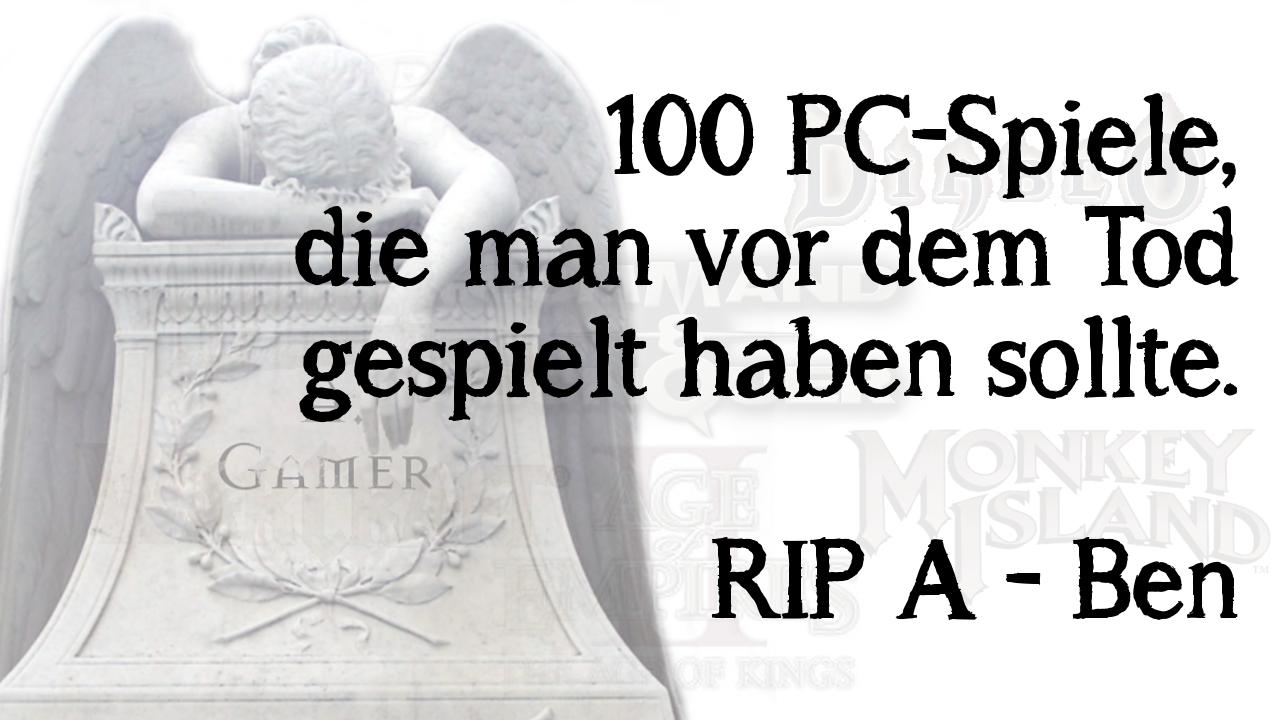 [23/09/2013] 100 Spiele, die ihr vor eurem Tod wenigstens angezockt haben solltet - wir beginnen mit der Liste von Klassikern, Meilensteinen und Krachern alphabetisch bei A und arbeiten uns vor.