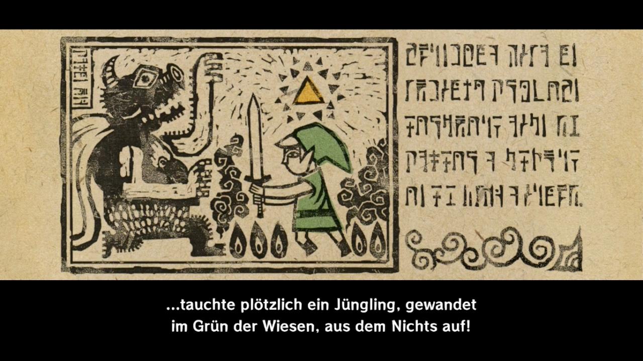 [17/09/2013] Sagenhaft: Die mystische Vorgeschichte des Abenteuers wird gleich zu Beginn des Spiels mittels stimmungsvoller Standbilder erzählt. Link muss in ziemlich große Helden-Fusstapfen treten!