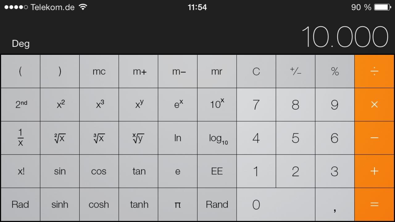 [20/09/2013] iOS7 im Test: Taschenrechner 2.0. (2)