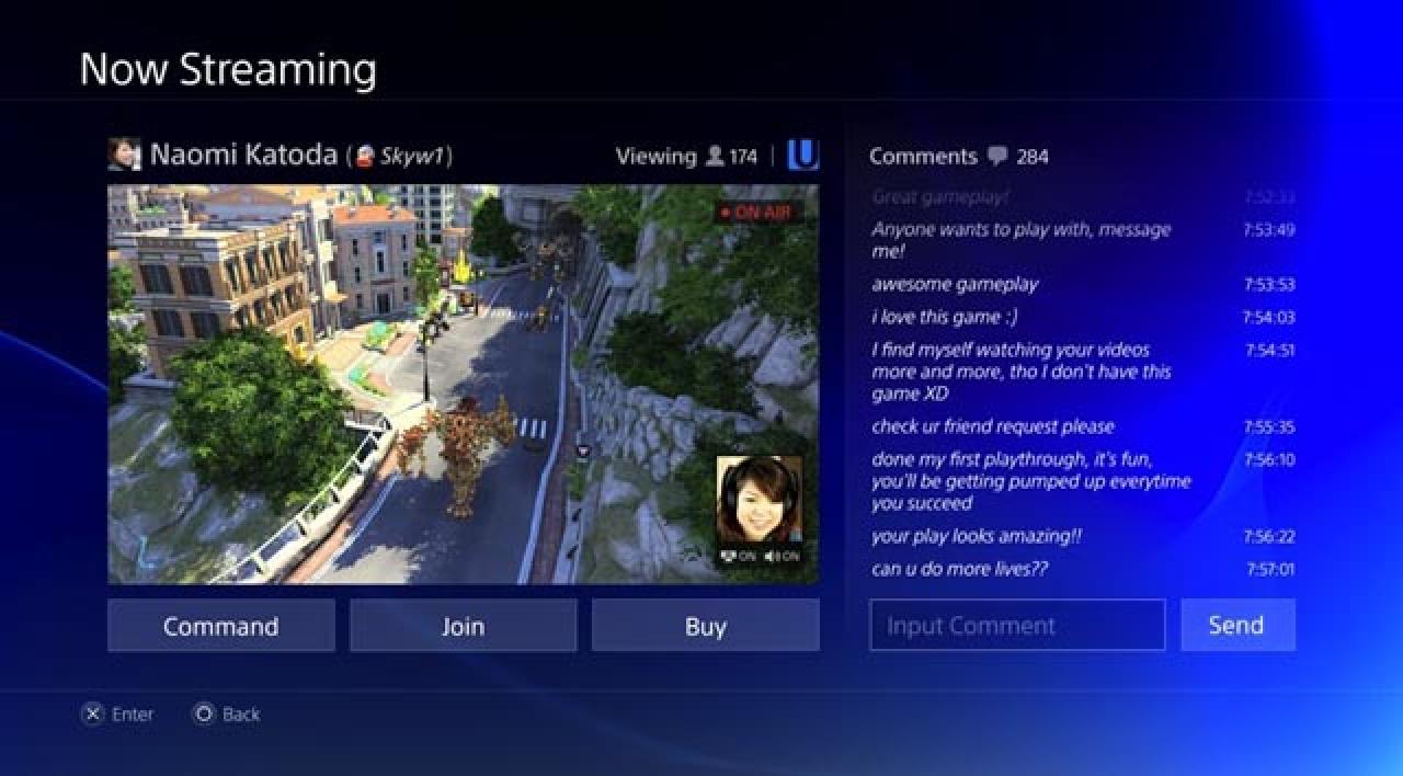 [09/09/2013] Wer will, kann seinen Online-Freunden beim PS4-Zocken zuschauen, das Gesehene kommentieren oder spontan der Sitzung beitreten.