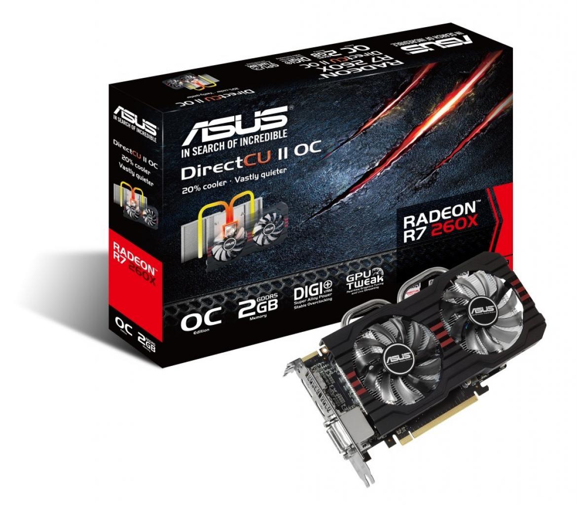 [10/10/2013] Eine AMD R7 260X passt gut zu einem 500-Euro-PC. Der genaue Hersteller ist eher Nebensache - hier ist es Asus.