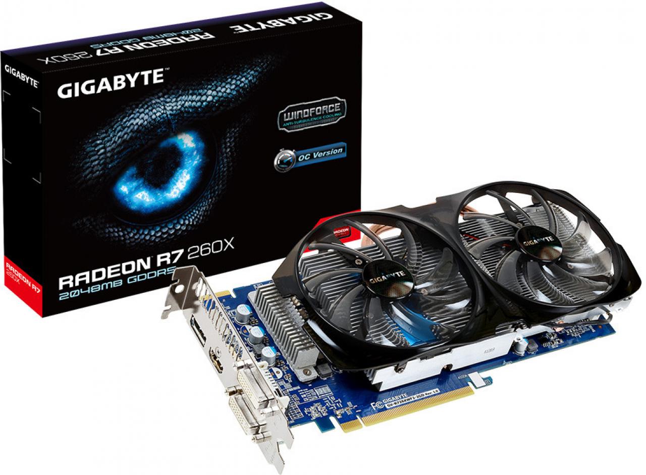[10/10/2013] Preis-Leistung gut, aber nicht besser als die Nvidia GTX 650 Ri; die AMD Radeon Radeon R7 260X (hier von Gigabyte)