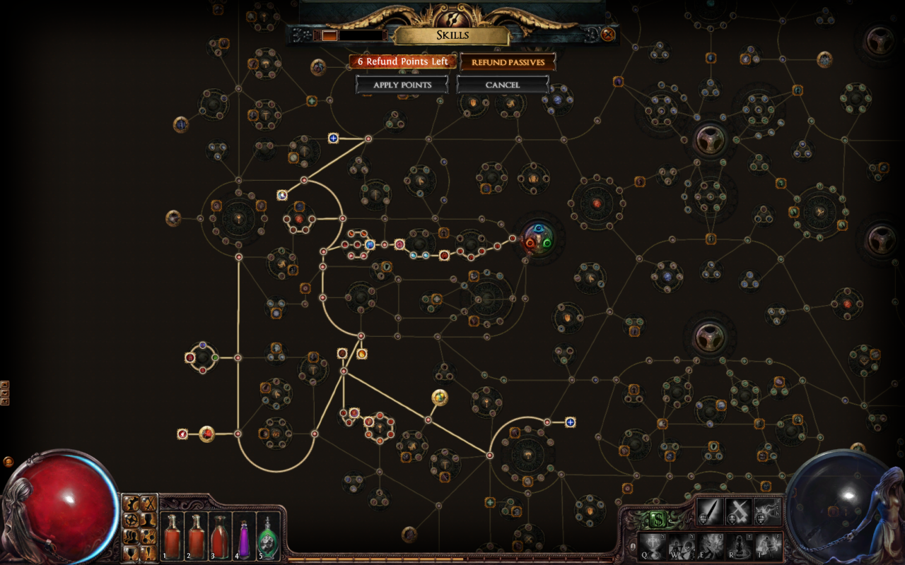 [31/10/2013] Path of Exile im Test: Eines der herausragendsten Features ist das passive Skillsystem, das 1.350 Einträge umfasst.