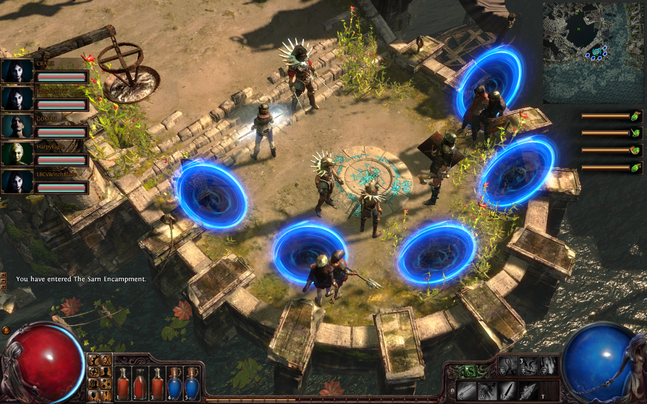 [31/10/2013] Path of Exile im Test: Im Koop-Modus finden sich die Spieler pro Gruppe mithilfe von Portalen zusammen - oder auch nicht. Die Gruppenfindung hat so ihre Tücken.