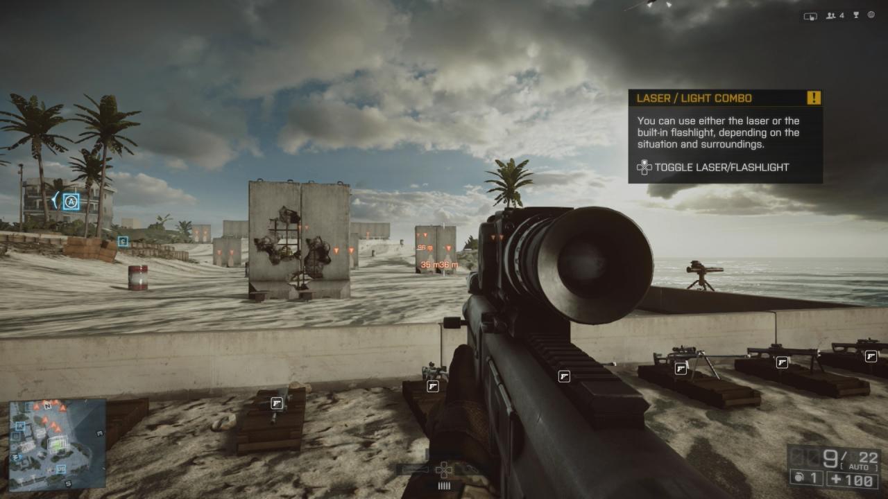 [28/10/2013] Battlefield 4 im Test: In Teil 4 gibt es endlich ein Trainingsareal, wo man mit allen Fahrzeugen und vielen Waffen herumexperimentieren kann.