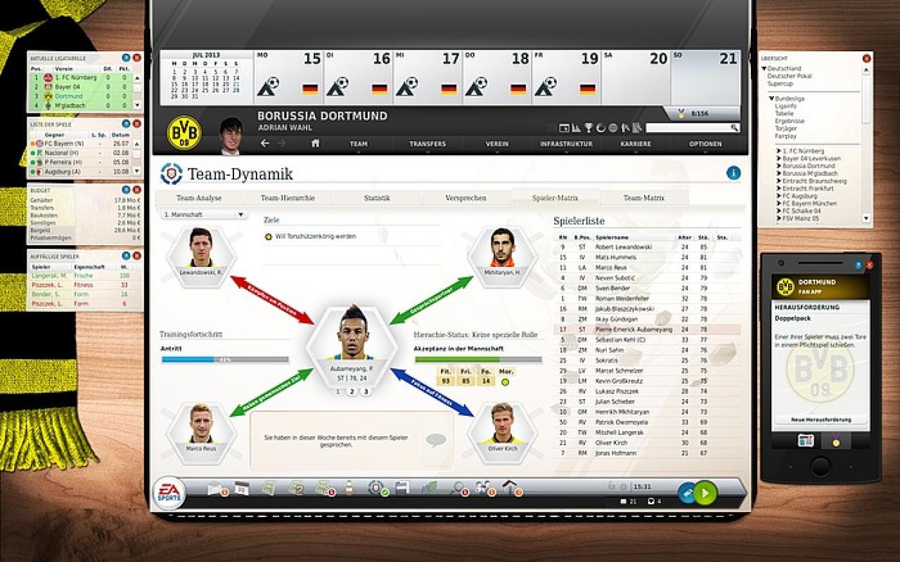 [21/10/2013] Der EA Sports Fußball Manager ist das einzige Spiel auf dem Markt, das auf die offiziellen Vereins- und Spielerdaten der Bundesliga zurückgreifen darf. Die Regionalligen fehlen in diesem Jahr.