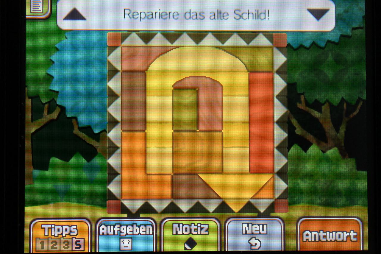 [08/11/2013] Professor Layton und das Vermächtnis von Aslant: So sieht die richtige Anordnung der Bausteine zu Rätsel 016: Wegweiser aus.
