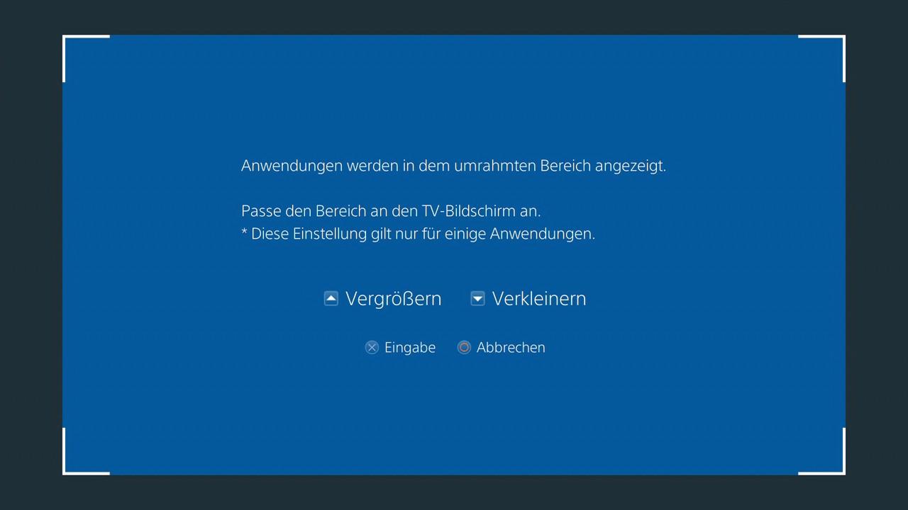 PS4 Tipps: Anzeigebereich einstellen/HUD-Elemente, Konsolenmenü