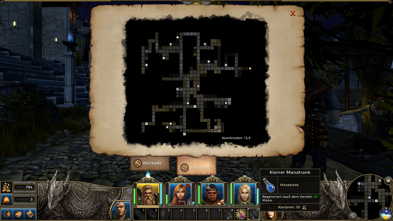 [29/11/2013] Might & Magic X: Legacy im Early-Access-Check (V.1.2.2)Die Automap ist im Retro-Stil dargestellt. Wichtige Orte werden automatisch markiert.