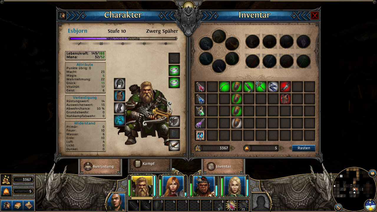 [29/11/2013] Might & Magic X: Legacy im Early-Access-Check (V.1.2.2)Für die Party steht ein Gruppeninventar zur Verfügung.