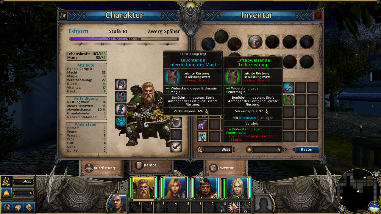 [29/11/2013] Might & Magic X: Legacy im Early-Access-Check (V.1.2.2)Der automatische Gegenstandsvergleich zeigt klar und verständlich an, welche Werte besser und schlechter sind (Rot-Grün-Kodierung).
