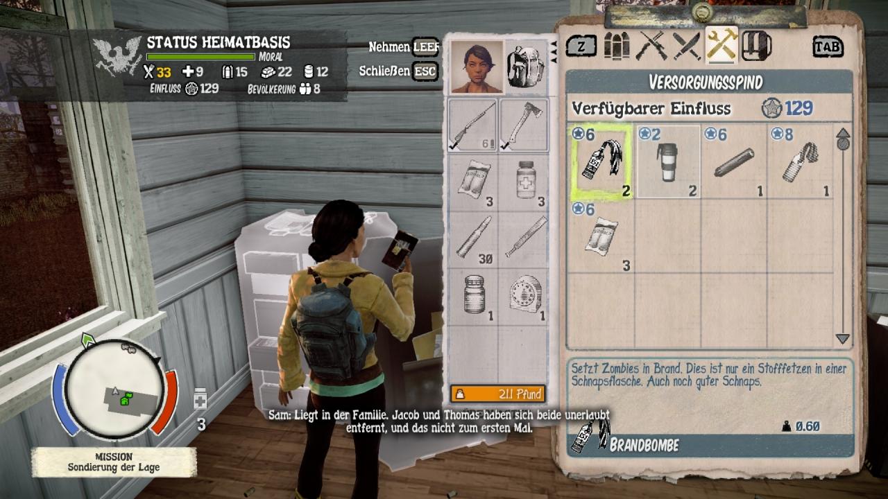 [06/11/2013] In Häusern findet ihr jede Menge nützlicher Items, die ihr in einem kleinen Rucksack zurück in eure Basis schleppen müsst.