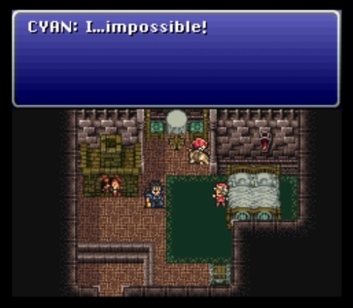 [26/11/2013] Traurigkeit: Es gibt nichts Schlimmeres, als sein eigenes Kind zu überleben. (Final Fantasy VI) SNES-Screenshot, aufgezeichnet via Snes9x-Emulator.