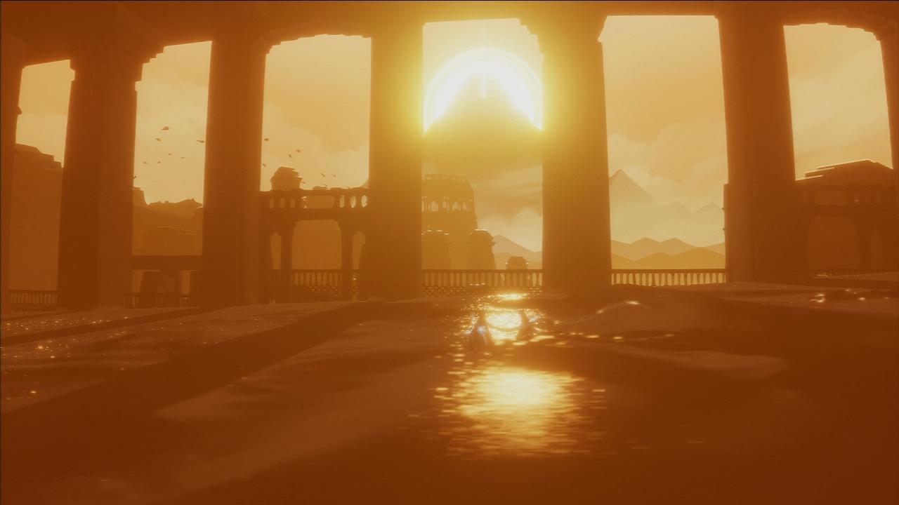 [29/11/2013] Journey - Die melancholische Stimmung des Indie-Hits Journey wird von einem Sonnenuntergang, der die Wüstenwelt in goldenes Licht hüllt, perfekt unterstrichen.
