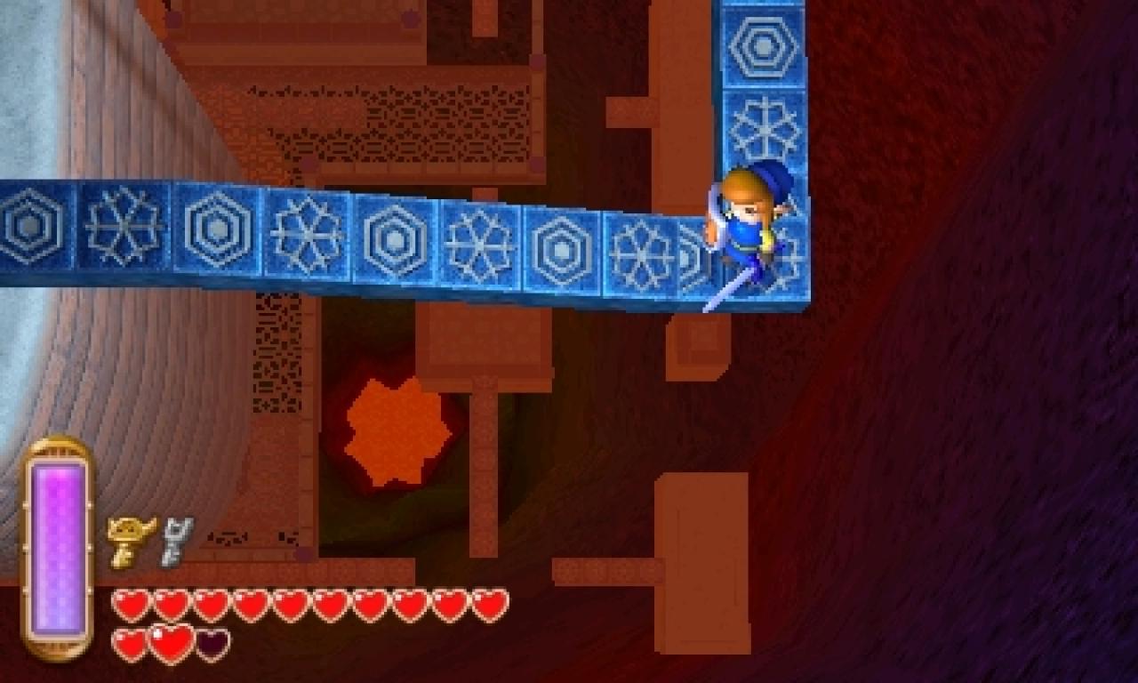 [19/11/2013] The Legend of Zelda: A Link Between Worlds - Ein echter Balanceakt: Die unteren Ebenen sind Teil des Labyrinths und können, wenn der Abstand nicht zu groß ist, durch einen Sprung erreicht werden.