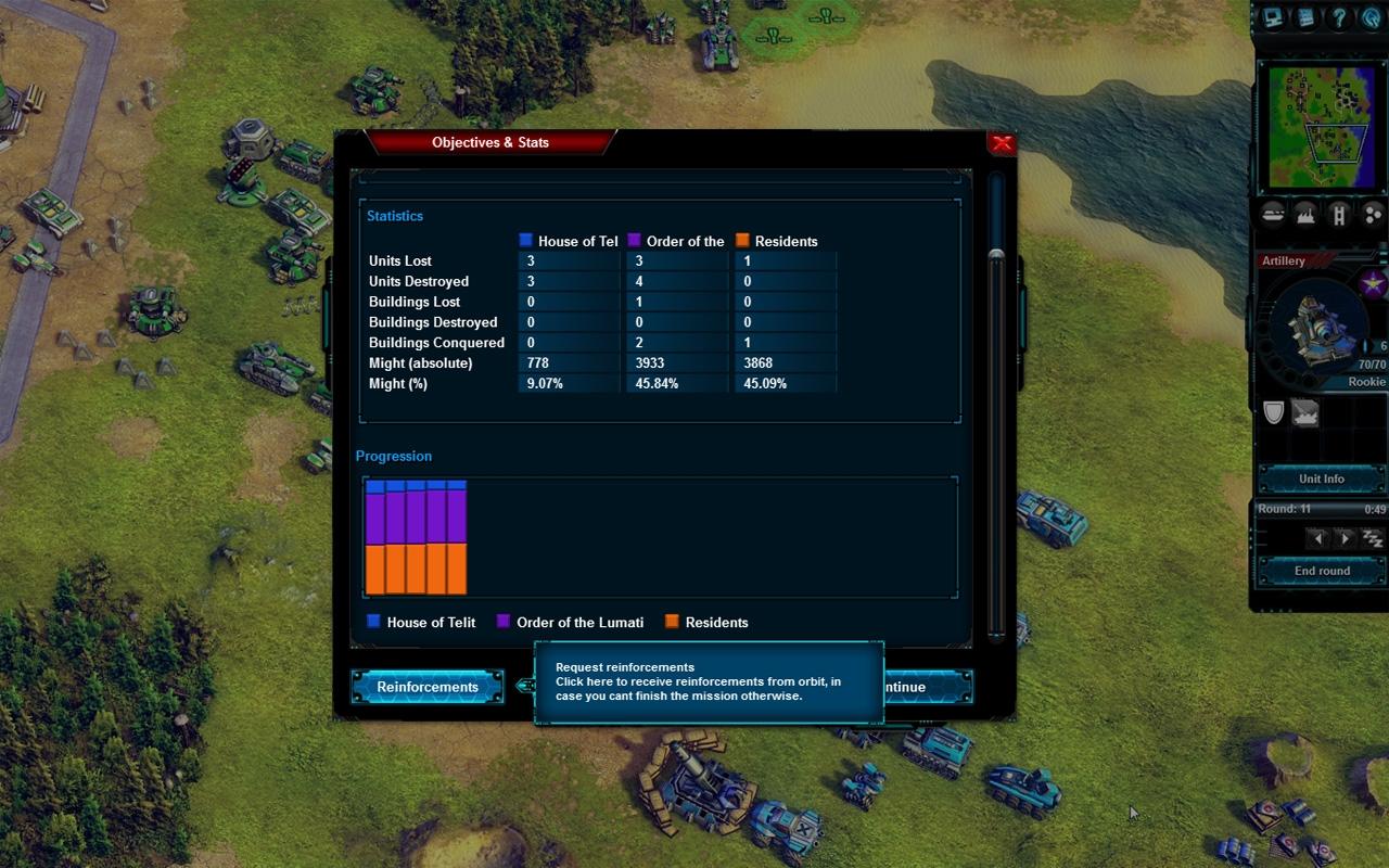 [16/12/2013] Anstelle klassischer Schwierigkeitsgrade hat King Art in Battle Worlds: Kronos die Möglichkeit eingebaut, sich während einer Mission Verstärkung schicken zu lassen - woraufhin man ein bestimmtes Missions-Achievement nicht erhält.