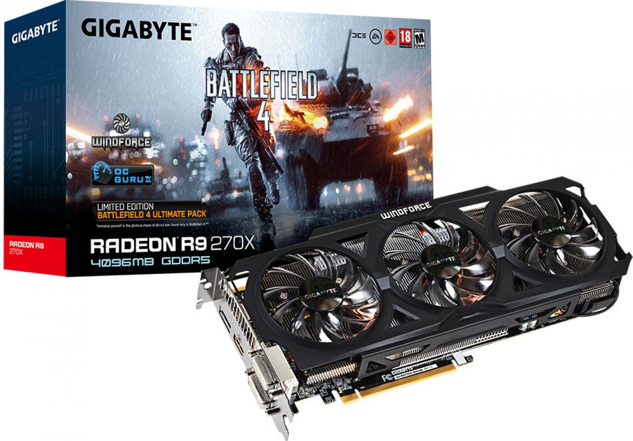 [26/12/2013] Top-Grafikkarte für einen PC bis 800 Euro: AMD R9 270X, hier ein Modell von Gigabyte