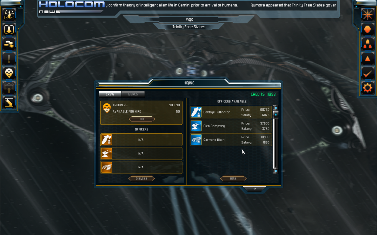 [02/12/2013] Starpoint Gemini 2 (Early Access): Wie schon im Vorgänger könnt ihr auch in Starpoint Gemini 2 Offiziere für eure Schiffe anheuern.