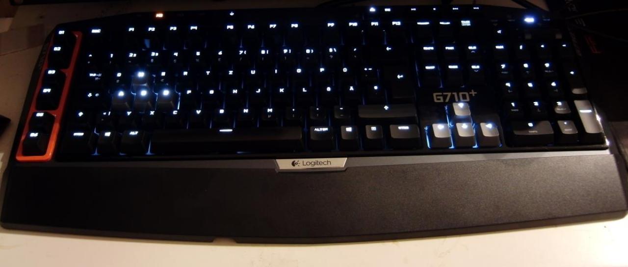 [23/01/2014] Gut zu sehen: WASD und Pfeiltasten leuchten hier heller als der Rest der Tasten