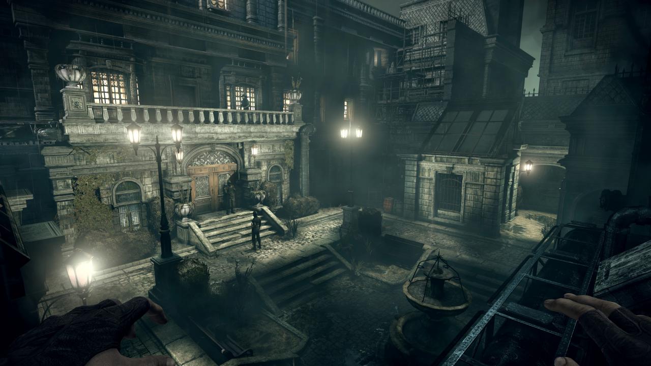 [24/01/2014] Thief:Aus den Schatten heraus beobachtet Garrett aufmerksam seine Umgebung, um einen möglichst unauffälligen Weg zu planen.