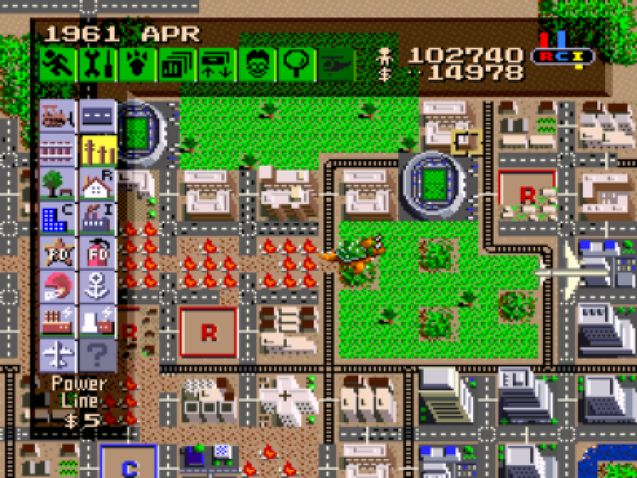 [31/01/2014] Die SimCity-Serie ist eine der erfolgreichsten auf dem Gebiet der Wirtschaftssimulationen. In der SNES-Version des Klassikers sorgt Bowser aus der Super Mario-Franchise für Chaos, indem er die aufgebaute Stadt attackierte.