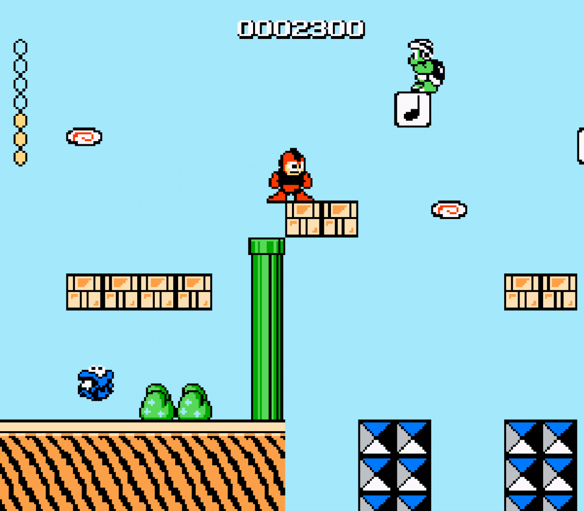 [24/01/2014] Es gibt jede Menge ROM-Hacks, die bekannte Helden in andere bekannte Fantasy-Welten steckt. Das Ganze nennt sich dann Crossover und bedeutet so viel wie Mario macht plötzlich Hyrule unsicher und Samus legt sich mit Goombas an. Mega Man in the Mushroom Kingdom basiert auf dem NES-Klassiker Mega Man 1, versetzt den namenstragenden Videospielheld jedoch in das bunte Setting wie wir es aus der Super Mario-Serie kennen.