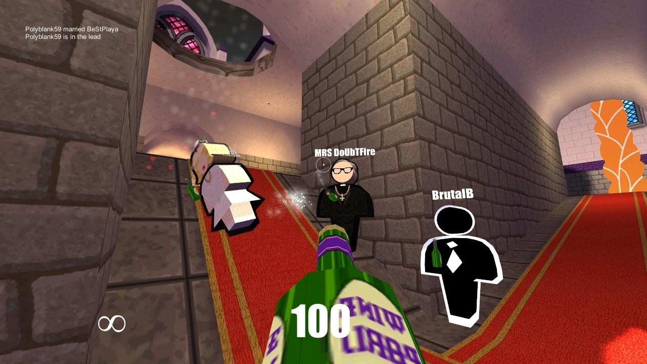 [17/02/2014] Wedding Quake spielt sich wie ein alter Multiplayer-Shooter - nur dass Gegner hier nicht erschossen, sondern geheiratet werden.