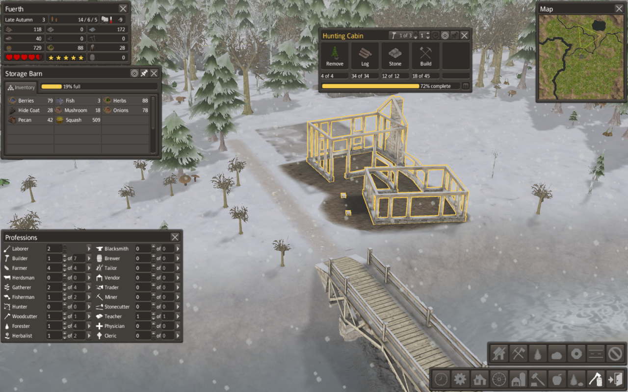 [21/02/2014] Banished: Das Spiel simuliert Jahreszeiten, inklusive Wetter- und Temperaturveränderungen, die sich im Spiel auswirken.