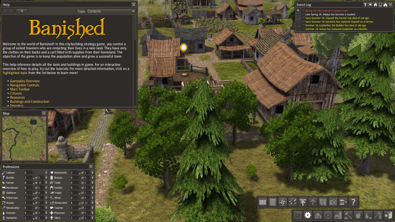 [21/02/2014] Banished: Die Ingame-Enzyklopädie ist nicht die Schönste, aber immens hilfreich, um sich im Spiel zurecht zu finden.