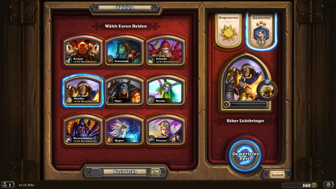 [20/02/2014] Im Spielen-Modus wählt ihr einen Helden samt passendem Deck und tretet gegen menschliche Spieler an.
