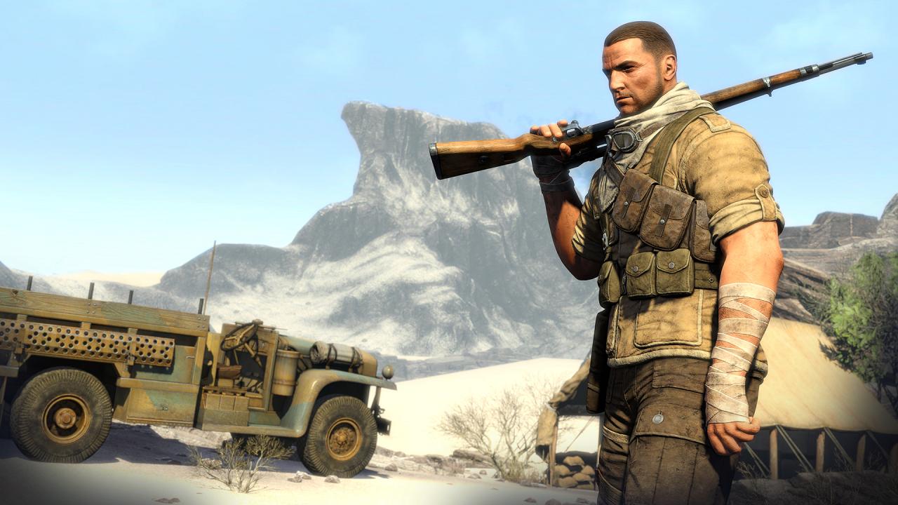 [05/02/2014] Sniper Elite 3 in der Vorschau: Mit seinem Sniper-Gewehr tötet Fairburne deutsche Afrika-Korps-Soldaten.