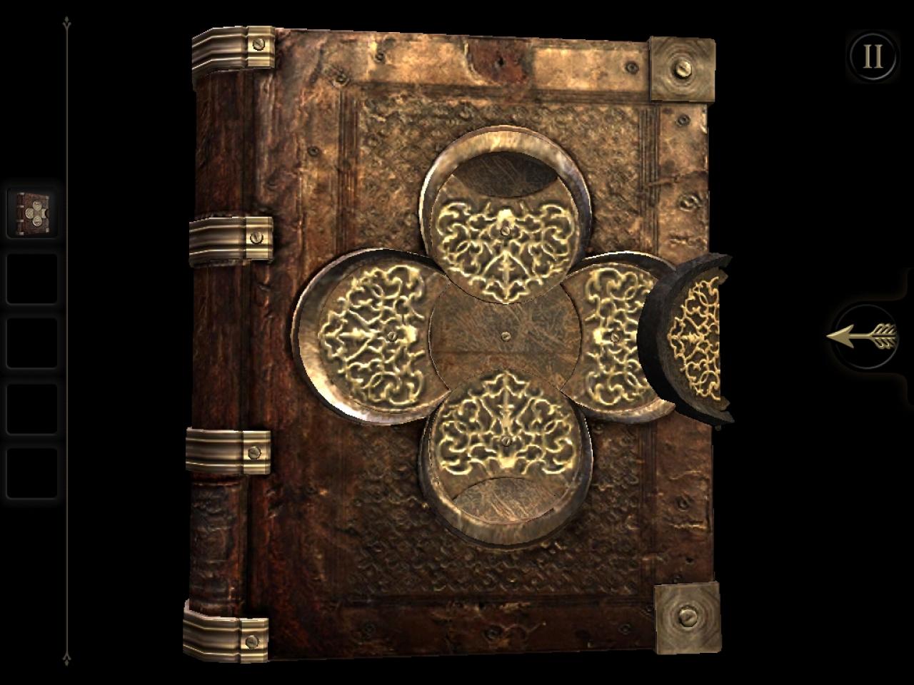 [20/02/2014] The Room - Kapitel 2 - Ihr untersucht ein gefundenes Buch (siehe Text in Kapitel 2.1) und öffnet es durch das Lösen des Rätsels.