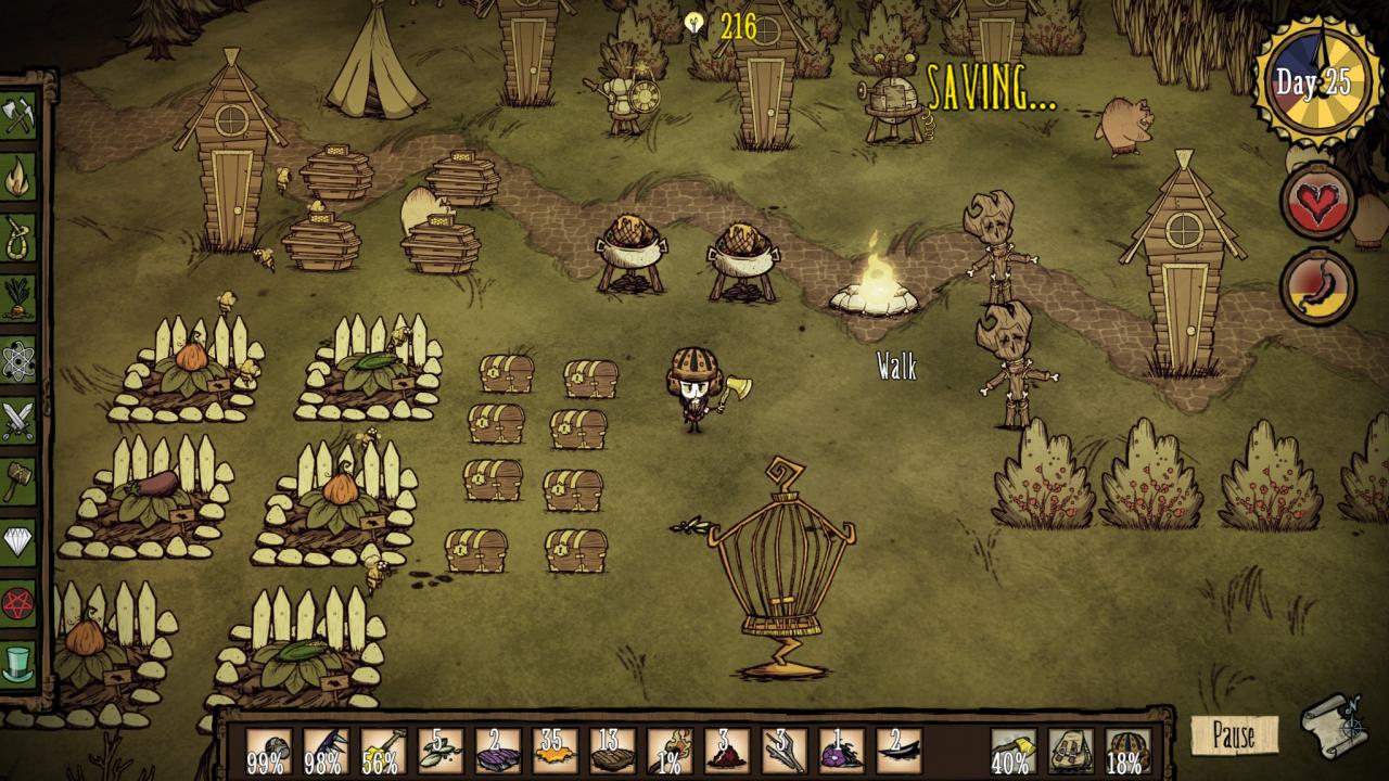 [20/03/2014] In Don't Starve dienen die kleinen Felder dem nackten Überleben. Wenn es abends dunkel wird und der Magen knurrt, bedienen wir uns einfach an den Erntefrüchten.