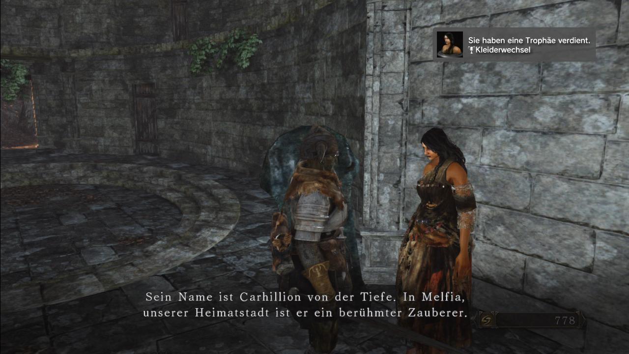 [14/03/2014] Nachdem ihr Rosabeth aus Melfia aus dem Stein befreit habt, gebt ihr der guten Dame neue Kleidung. Dafür gibt es eine Trophäe beziehungsweise ein Achievement.